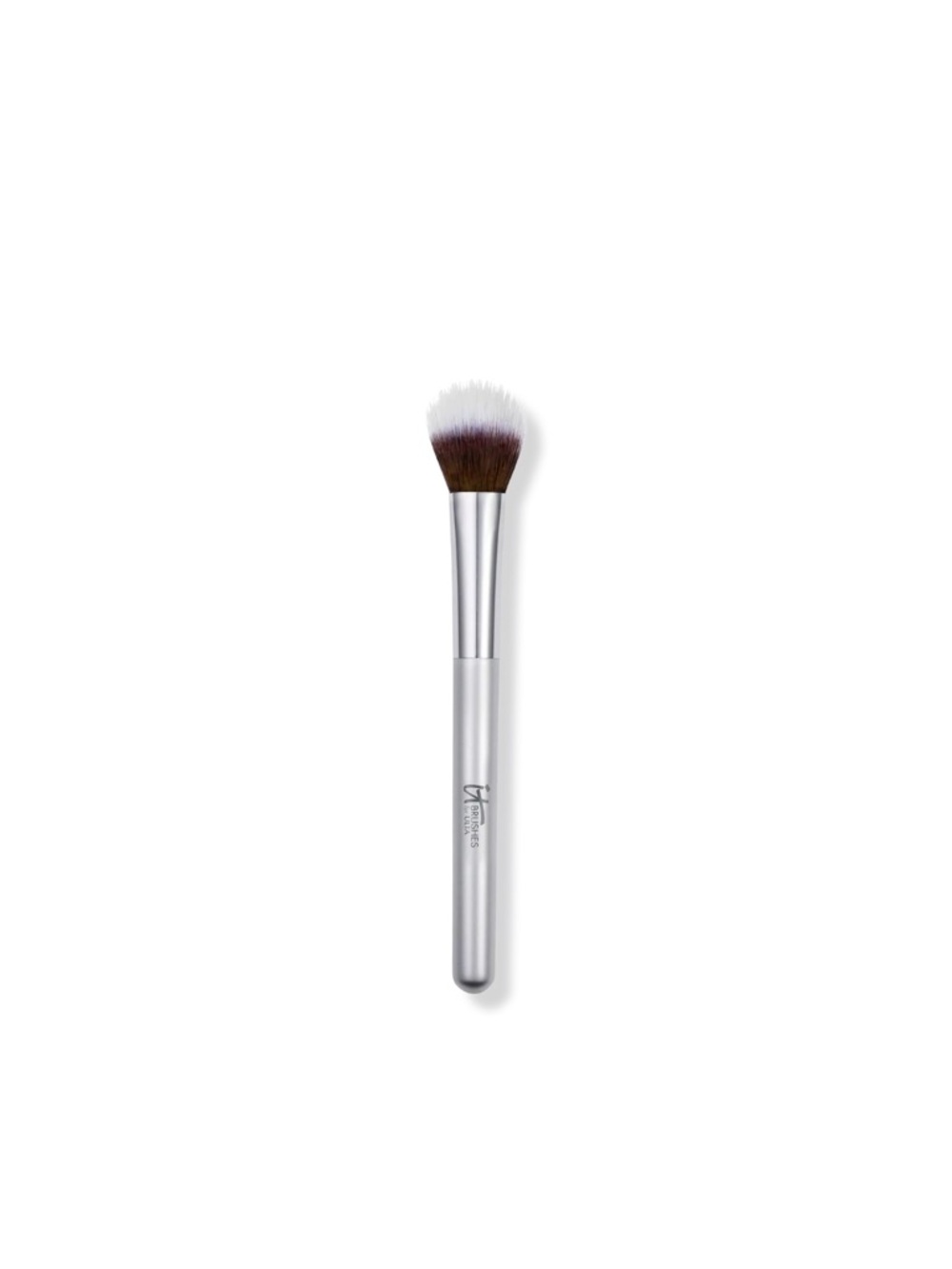 it cosmetics Duo-Ended Silver Handle Blush Brush with White-Tipped Bristles